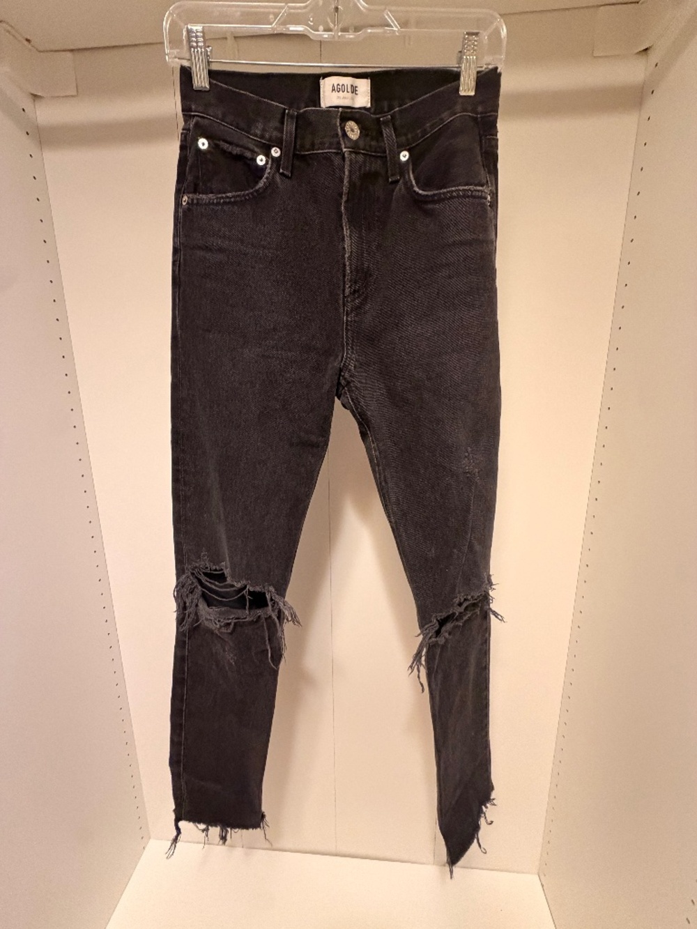 Agolde distressed black jeans